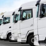 A truck fleet maintained with a fleet repair request form