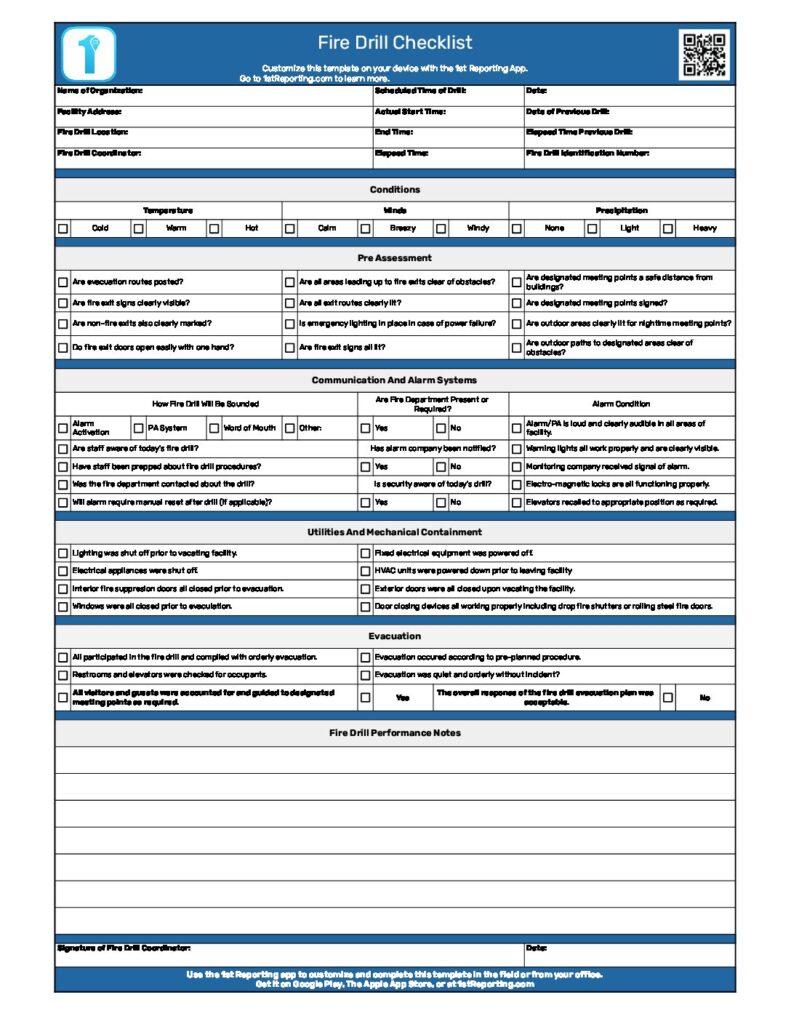 A Fire Drill Checklist (Mobile-Ready)
