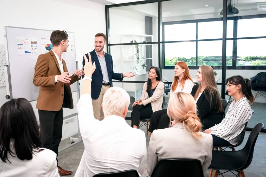 A management harassment mitigation training class.