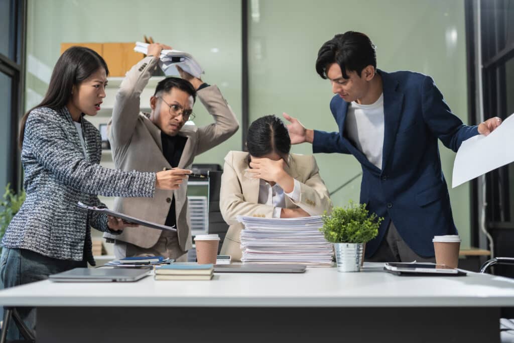 A woman needs a workplace harassment incident form.