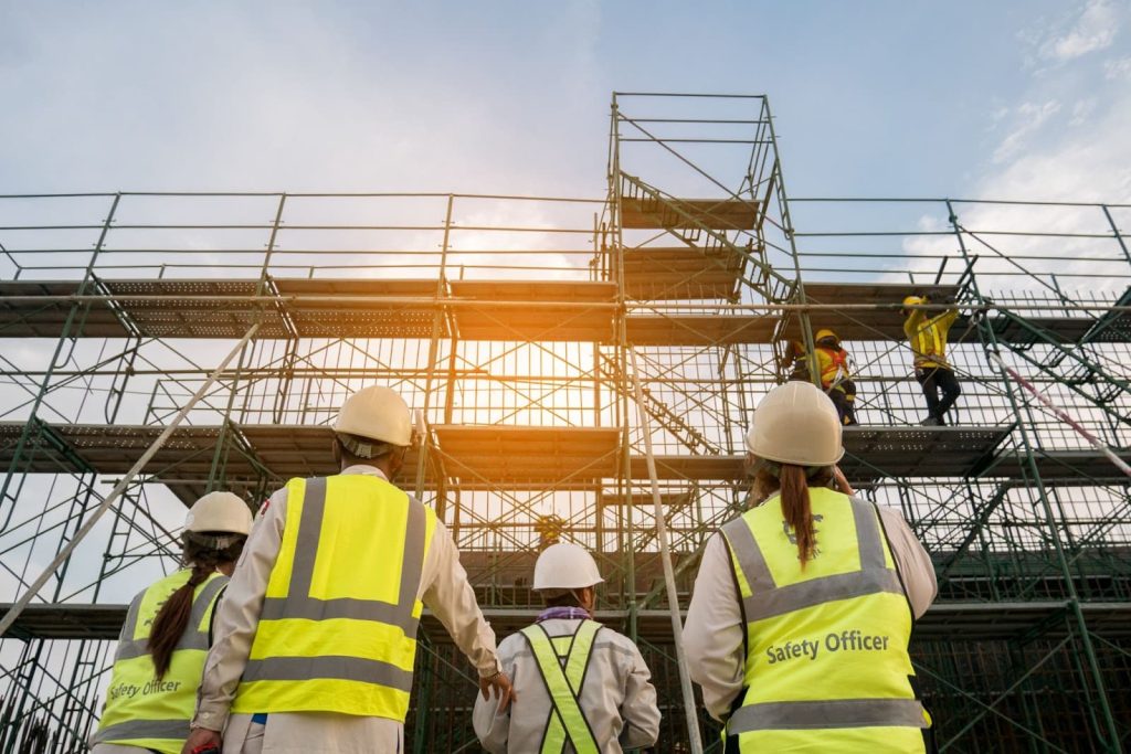 Scaffolding presents a number of fall hazards.