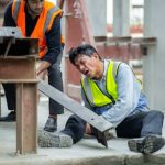 A construction worker suffers from an injury incident.