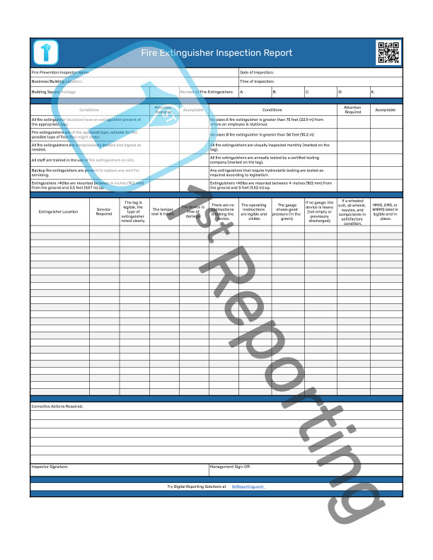 The Fire Extinguisher Inspection Report by 1stReporting.com