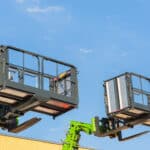 Two aerial boom lifts maintained well using an aerial lift safety checklist.