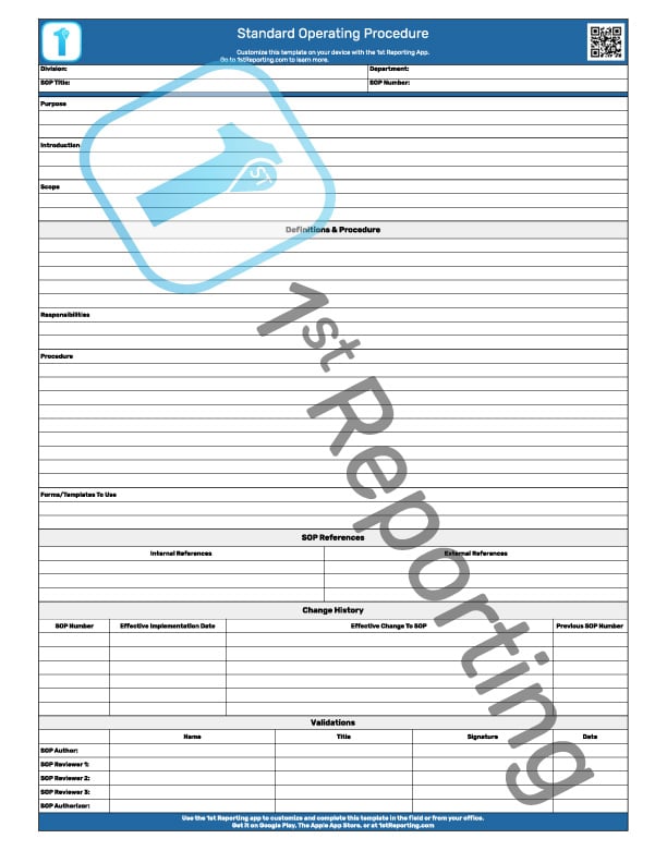 Standard Operating Procedure (watermarked) by 1stReporting.com.