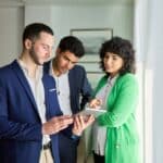 Property managers review a residential final inspection checklist.