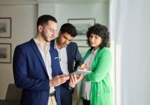 Property managers review a residential final inspection checklist.