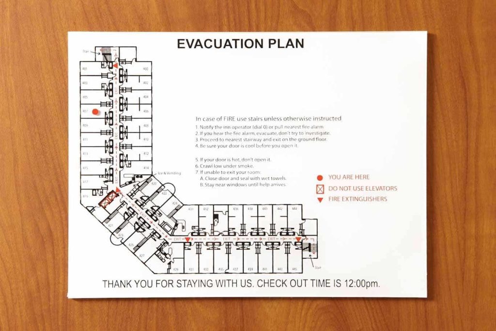 Post A Clear Evacuation Plan explained at 1stReporting.com.
