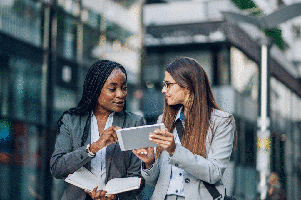 Two managers learn the benefits of using an app for asset management.