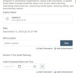 A preview screenshot of the Waste Management Audit Checklist in the 1st Reporting app.