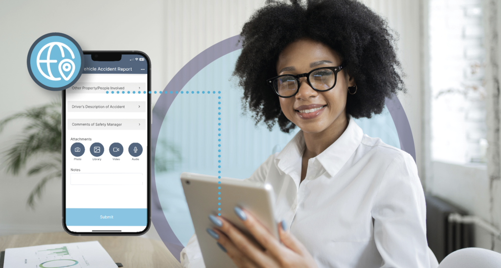 An HR compliance manager uses a staffing app to maintain compliance documentation. Learn more at 1stReporting.com.