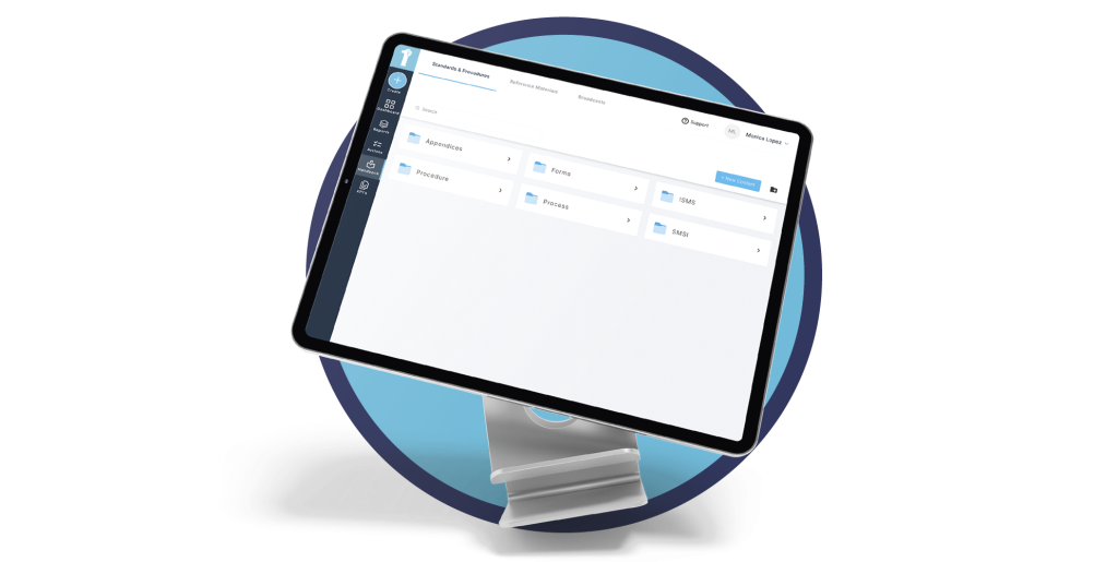 A field manual and reporting app is graphically shown with a mobile device running the 1st Reporting app. Learn more about the digital binder features and more at 1stReporting.com.