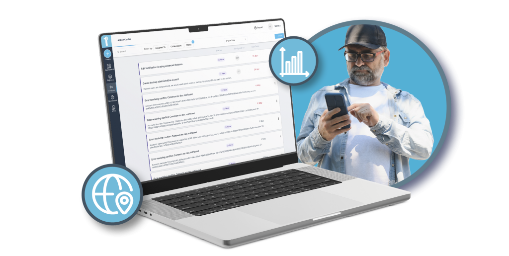 A fleet driver uses a driver daily log app to optimize fleet management. Learn more about transportation and logistics apps that can help you optimize your fleet at 1stReporting.com.