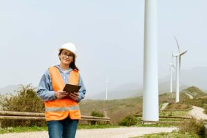 A utilities supervisor uses a tablet for digital reporting.