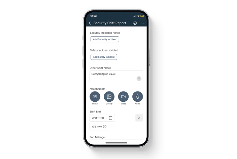 Daily Activity Report Template – Mobile Security Guard Activity Log Form Screenshot
