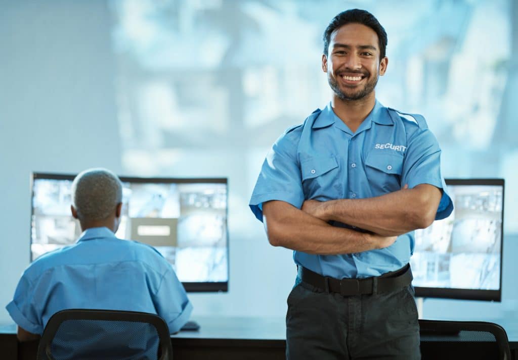 A security supervisor is happy because of the data received in the security guard reporting app they use.